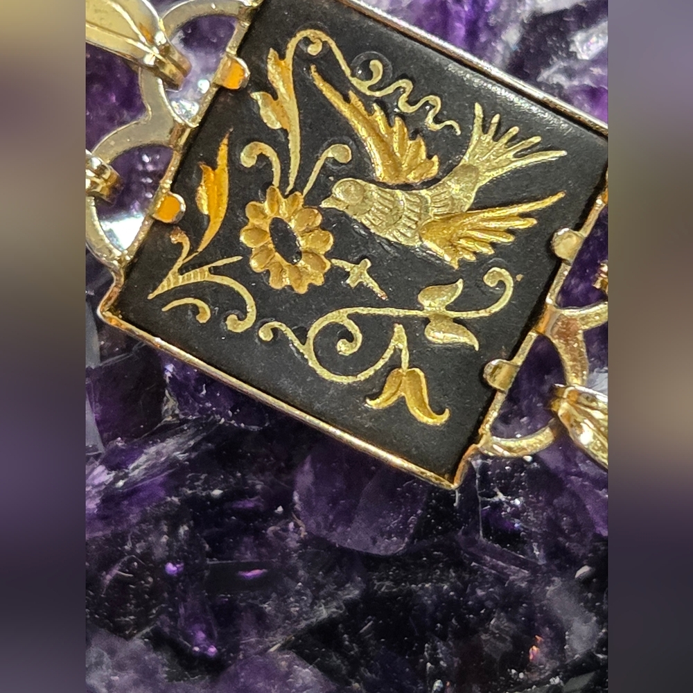 Damascene Bracelet Bird Motif IA Midas of Toledo - Picture 5 of 9